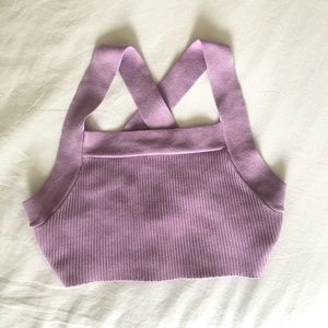 House of Harlow 1960 Light Purple Cropped Knit Tank